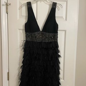 Sue Wong Sz:6 evening Cocktail dress.Black/crystal Prom Perfect for Christmas